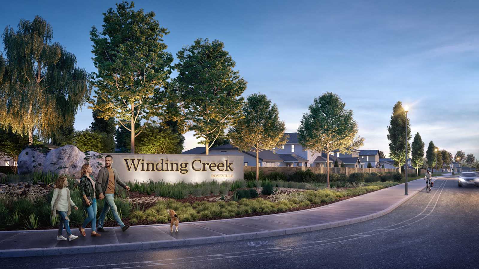 Rendering of Neighborhood Entrance | Winding Creek | New Homes in Roseville, CA | Anthem Properties